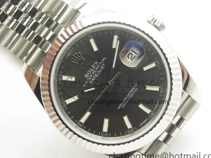 MiroTime 0114 DateJust 41 126334 SS REF 1:1 Best Edition Gray Dial Stick Markers on Jubilee Bracelet A3235 Clone V OdorResistant 3382